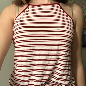Small Red white striped halter top Forever 21